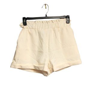 NWT Forever 21 Women's High Rise Stretch Vanilla Color Paperbag Shorts Large